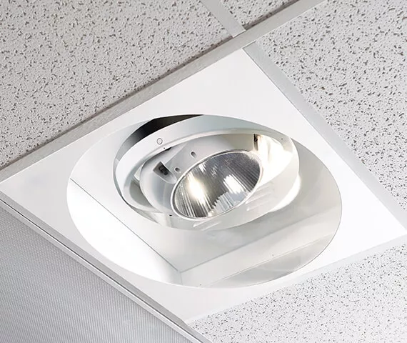 Close up of Luncia 4 light head in ceiling