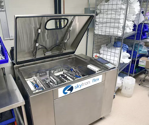Skytron Flex Ultrasonic Washer Disinfector in medical setting