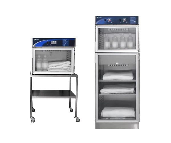 Two Skytron warming cabinets side-by-side no background